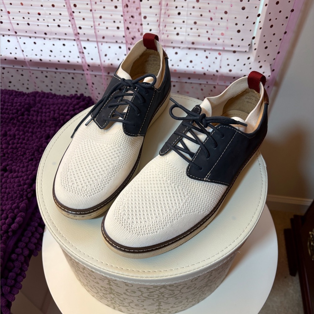 Johnson & Murphy Knit & Suede Oxfords with Perforated Design